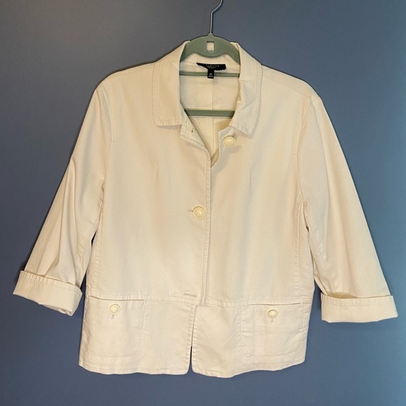 Talbots Jackets & Blazers - Talbots off white cotton blazer sz 16P